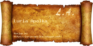 Luria Apolka névjegykártya